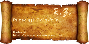 Ruzsonyi Zoltán névjegykártya