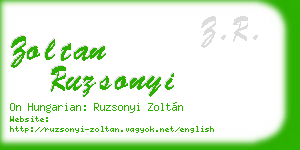 zoltan ruzsonyi business card